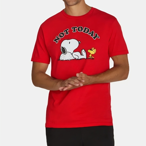 Peanuts Red Snoopy 'Not Today' Short Sleeve Tee - Picture 5 of 5